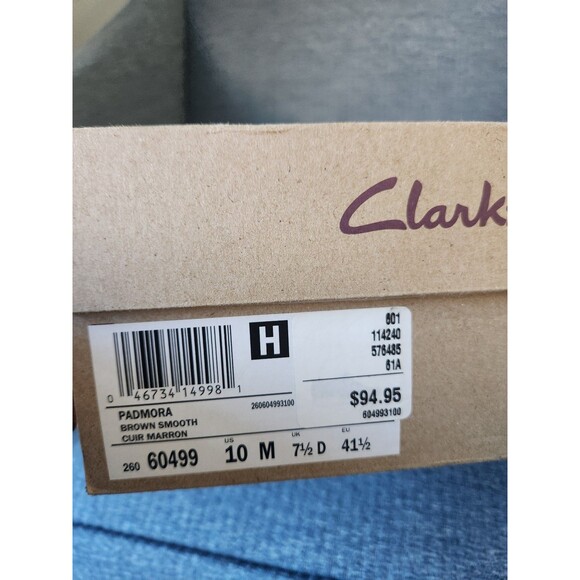 Clarks Women's "Padmora" Brown Leather Lace-Up Shoes in "Brown Smooth" Size 10 - Picture 7 of 7